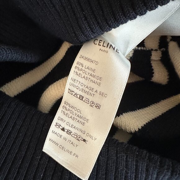 CELINE Striped Wool Sweater - XS - Picture 2 of 4